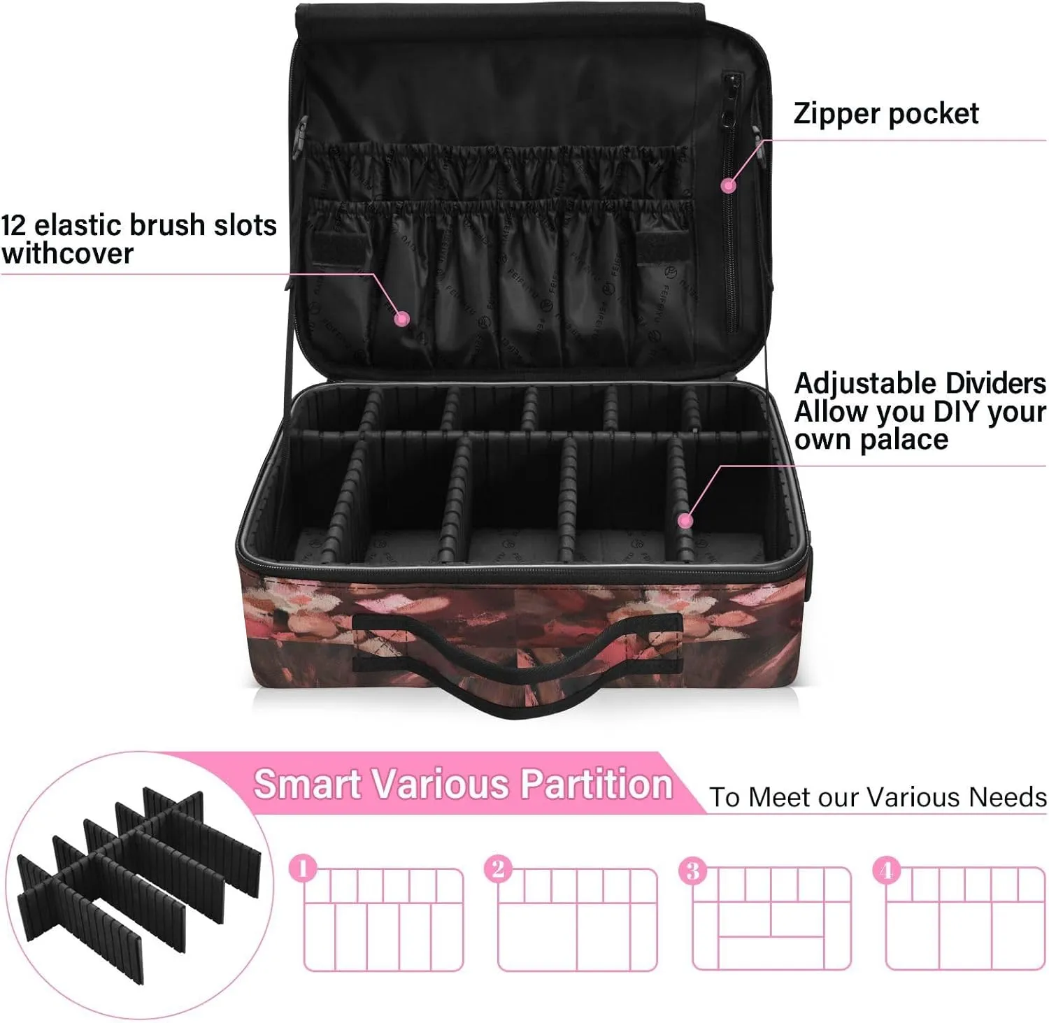 Hard Shell Travel Bag for Women Large Makeup Toiletry Organizer