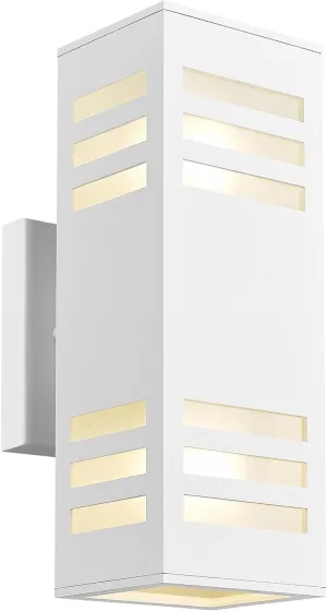 harriet Outdoor Wall Lights, Modern Exterior Lighting Fixtures Aluminum Waterproof, 13" Rectangular Porch Light Up and Down Lighting for Outside, Garage, White