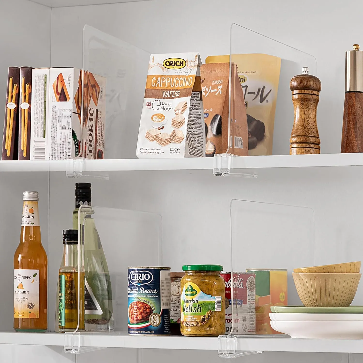 HBlife 12 Inches Tall [Extra Tall Version] Clear Shelf Dividers, 16 Pack Purse Organizer for Closet Perfect for Handbags, Acrylic Bookshelf for Organization