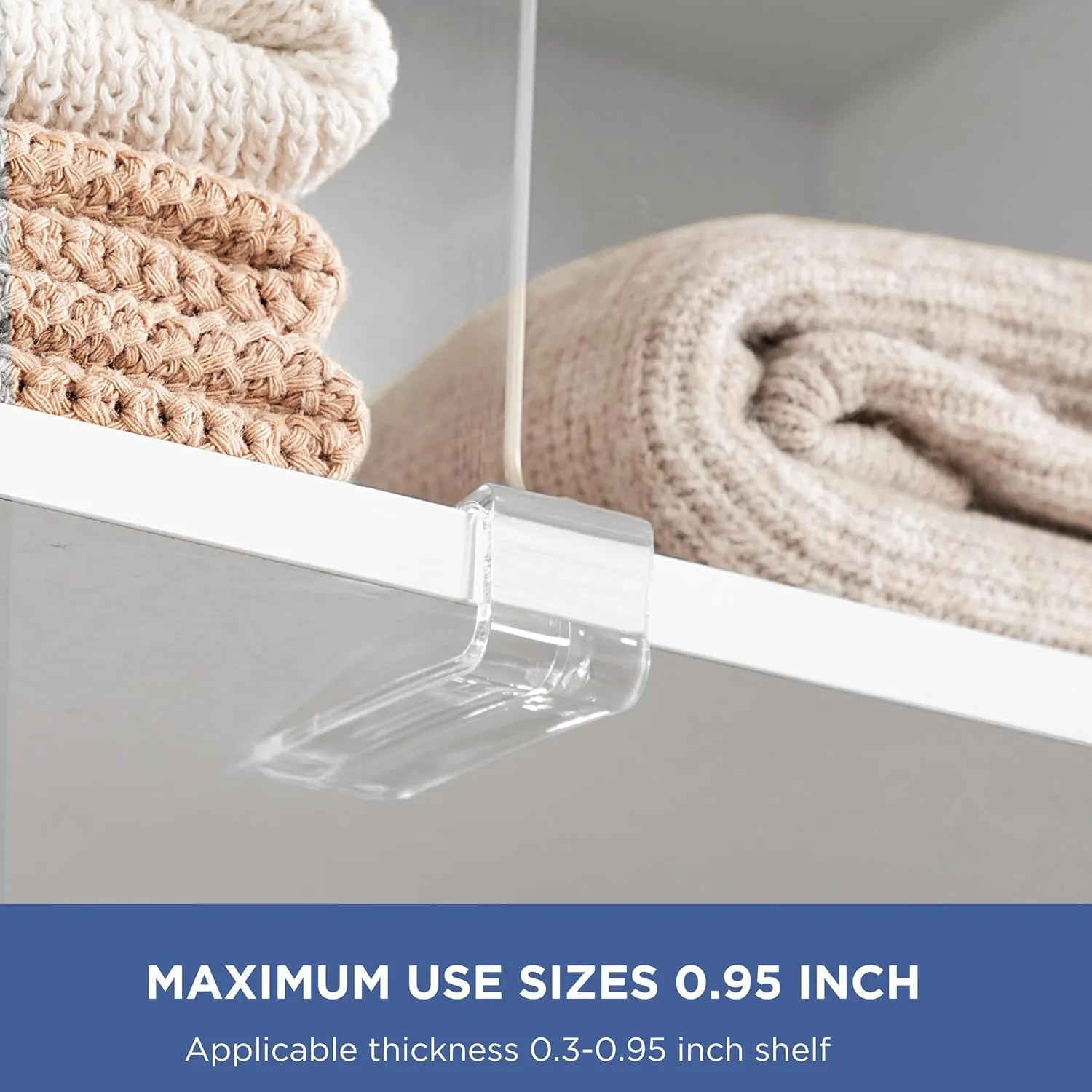 HBlife 12 Pack Clear Shelf Dividers, Vertical Purse Organizer for Closet Perfect for Sweater, Shirts, Handbags in Bedroom and Kitchen, Adjustable Acrylic Bookshelf for Organization