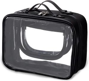 HBselect TSA Approved Toiletry Bag, Clear Makeup Bag Travel Toiletry Bag for Women Girls, Portable Waterproof Makeup Bag Organizer Cosmetic Bag Travel Accessories Essentials (Large Black)