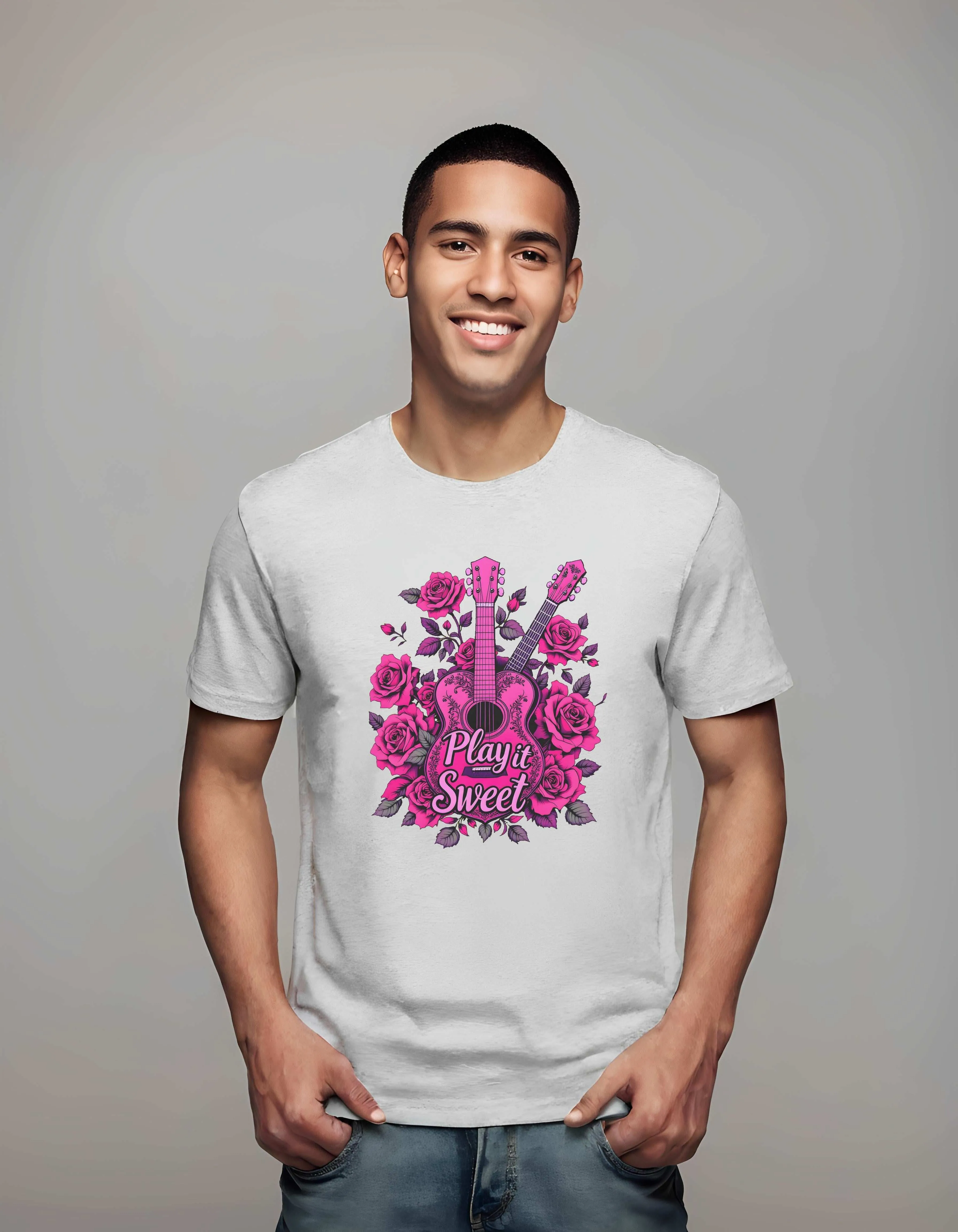 Heart-Shaped Guitar Play it Sweet | Classic T-Shirt (Unisex)