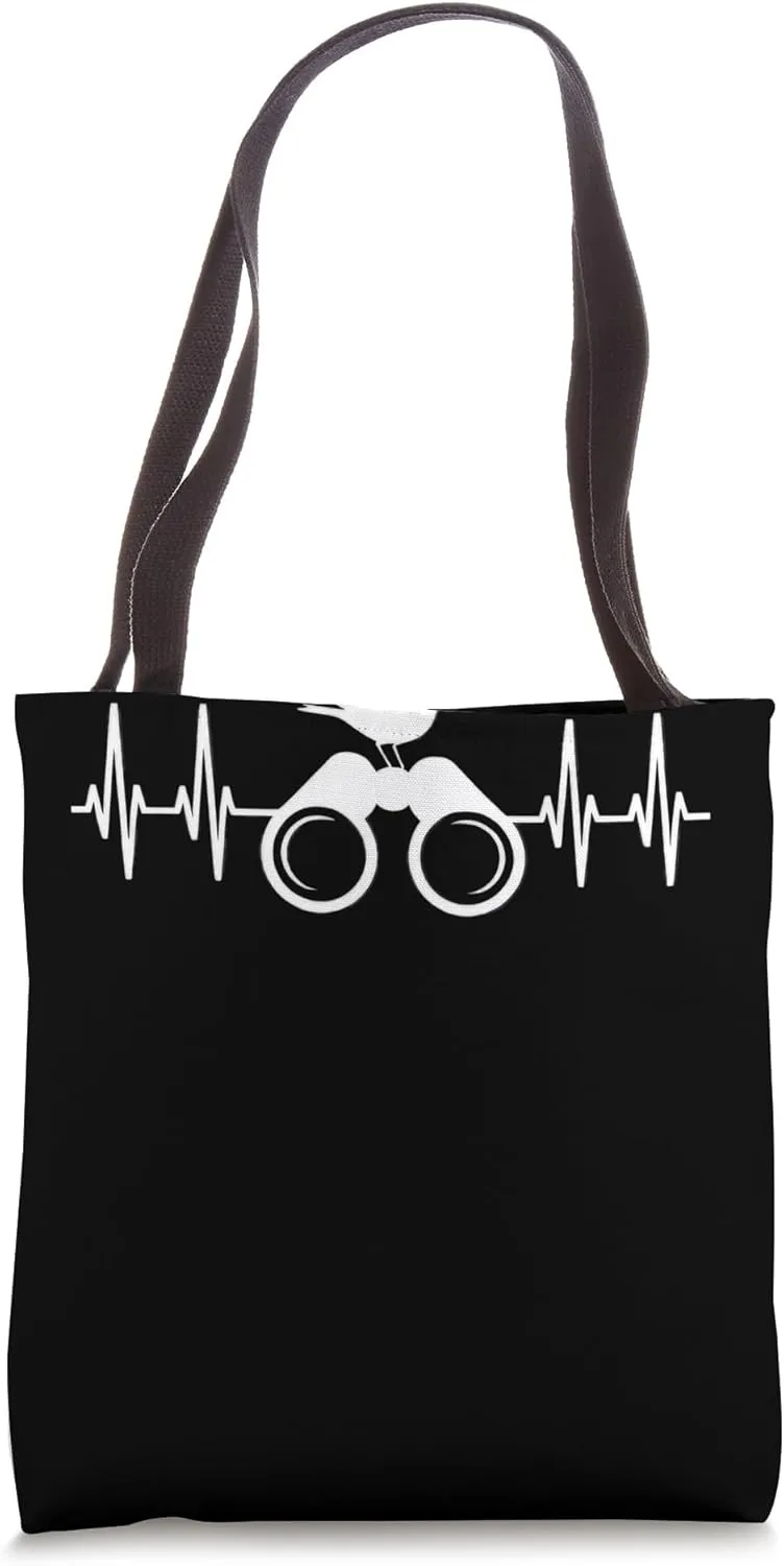 Heartbeat EKG Binoculars Birdwatcher Tote Bag