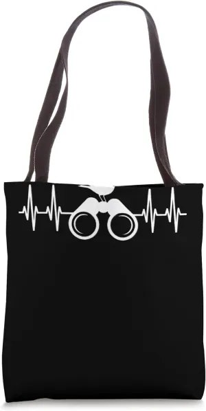 Heartbeat EKG Binoculars Birdwatcher Tote Bag