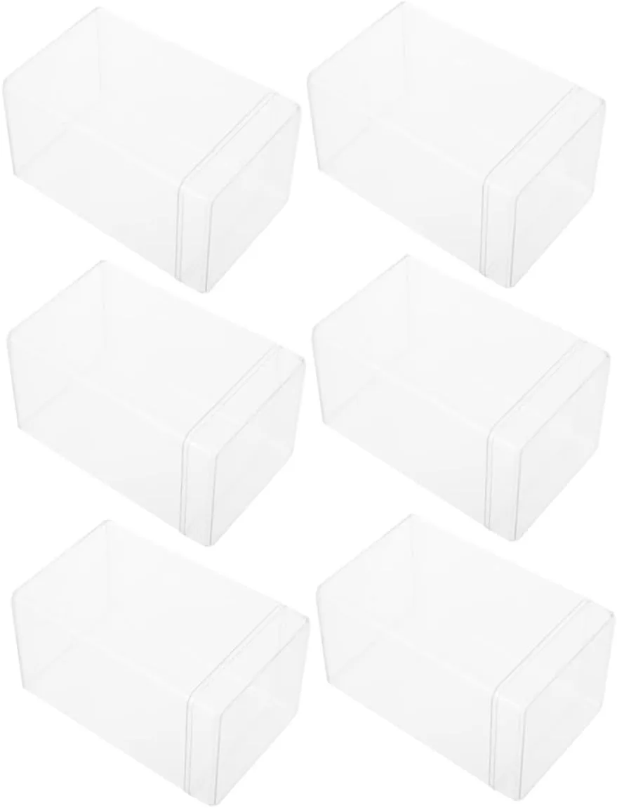 HEMOTON Storage Boxes 6 Acrylic Display Cases Easy Cleaning for Collectibles Jewelry