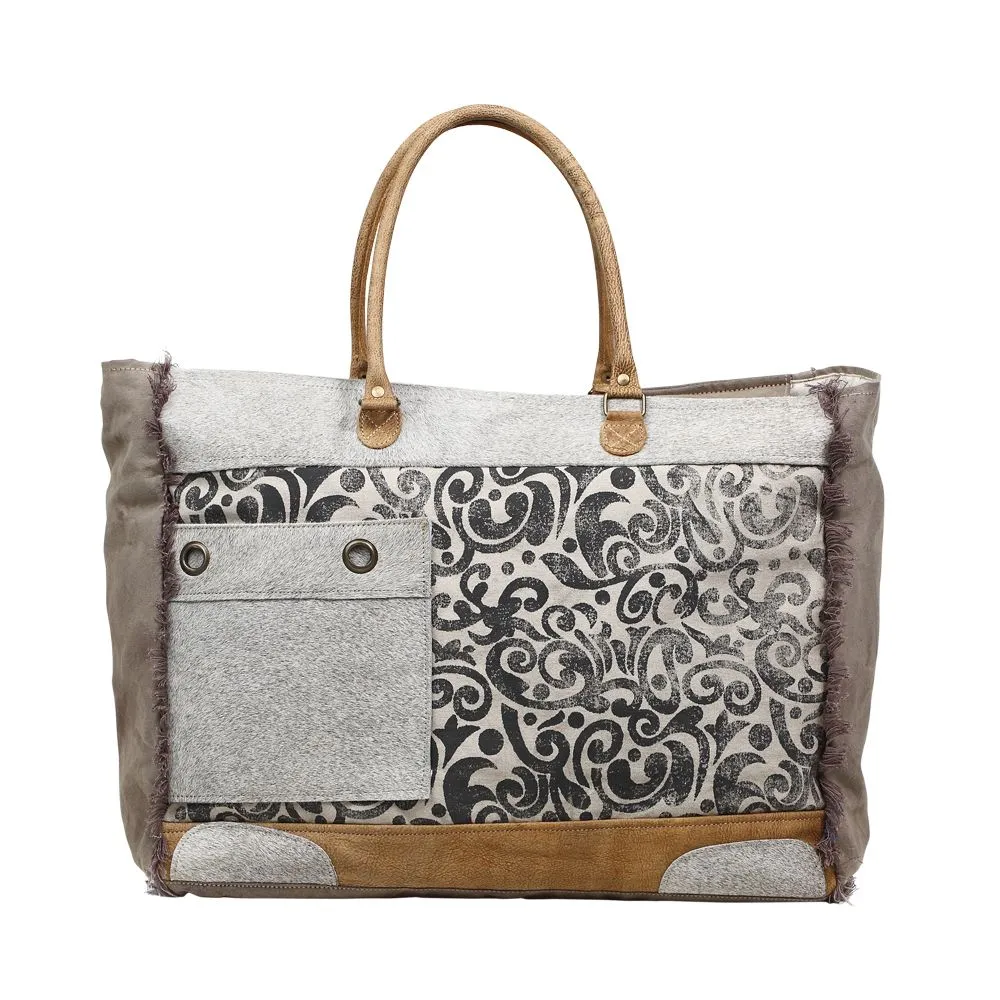 Hide & Floral Weekender Bag