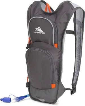 High Sierra HydraHike Hydration Backpack, Lightweight Running Backpack, Cycling, Hiking, for Men, Women & Kids, Mercury/Redline, 4L