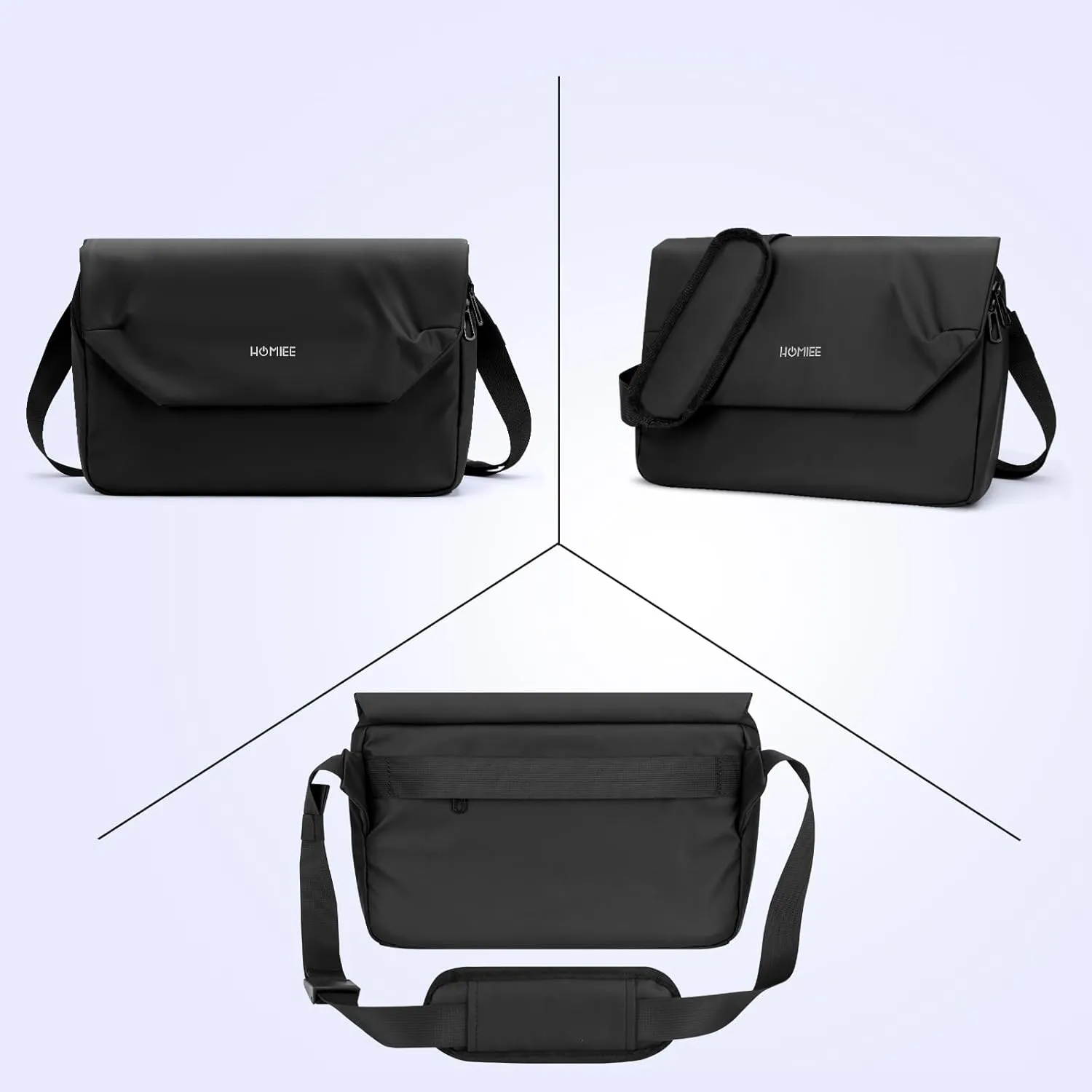 HOMIEE Messenger Bag, Waterproof Crossbody Bag Shoulder Bag with Laptop Compartment