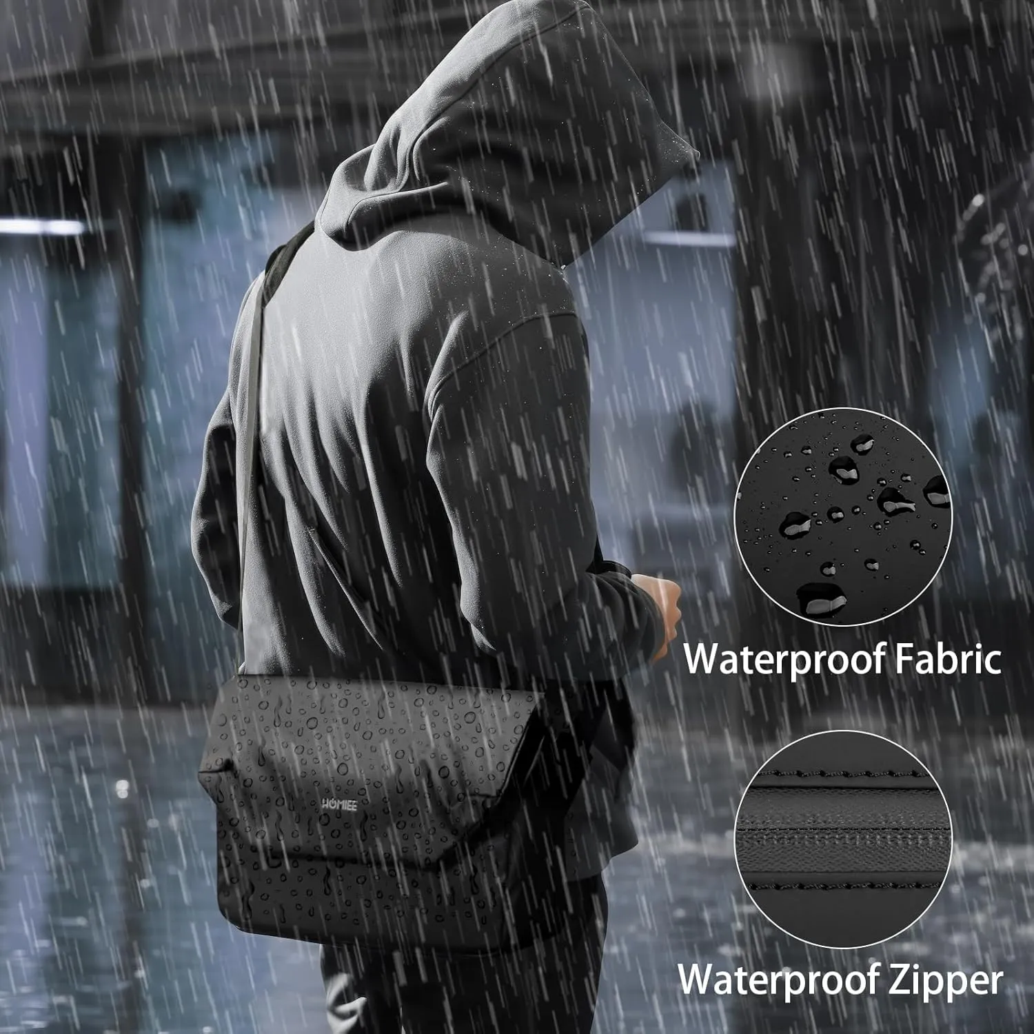 HOMIEE Messenger Bag, Waterproof Crossbody Bag Shoulder Bag with Laptop Compartment