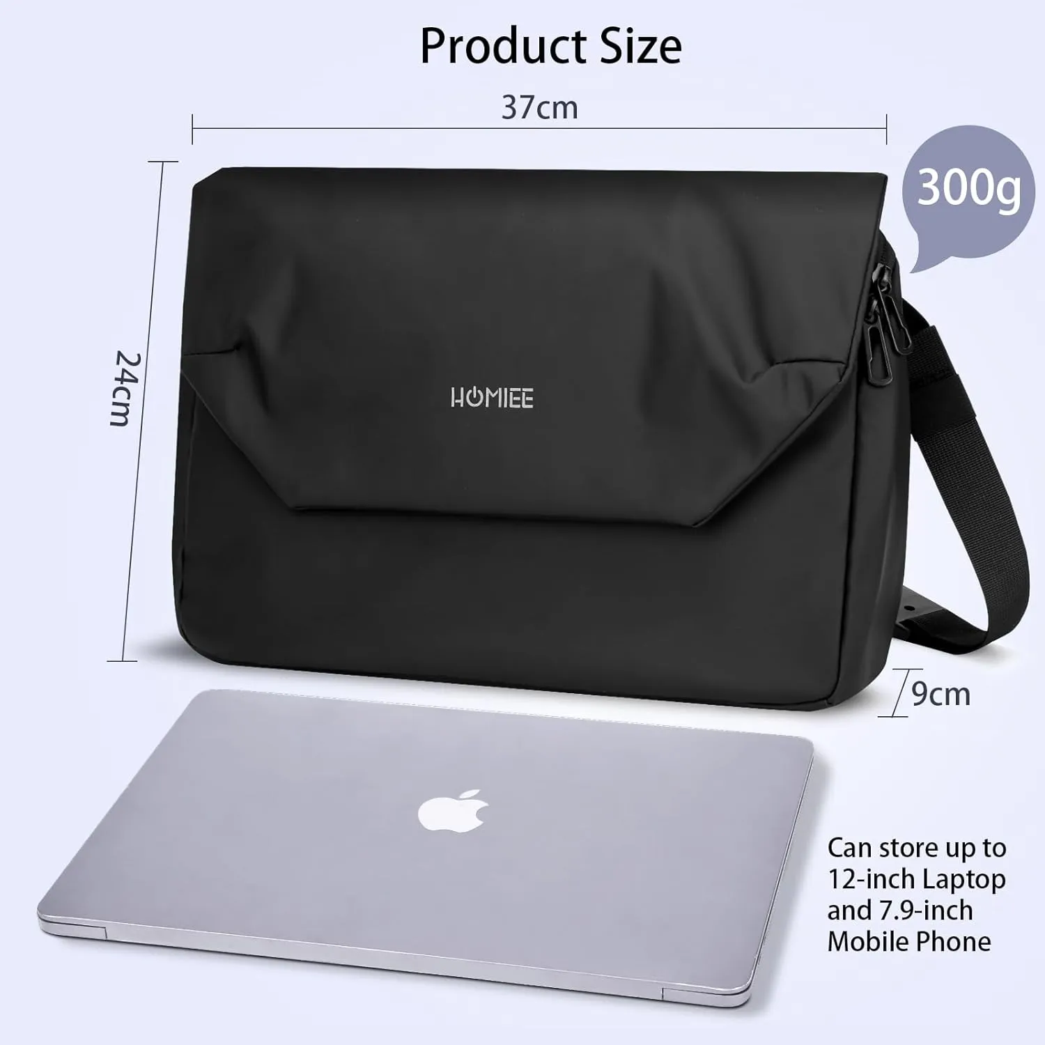 HOMIEE Messenger Bag, Waterproof Crossbody Bag Shoulder Bag with Laptop Compartment