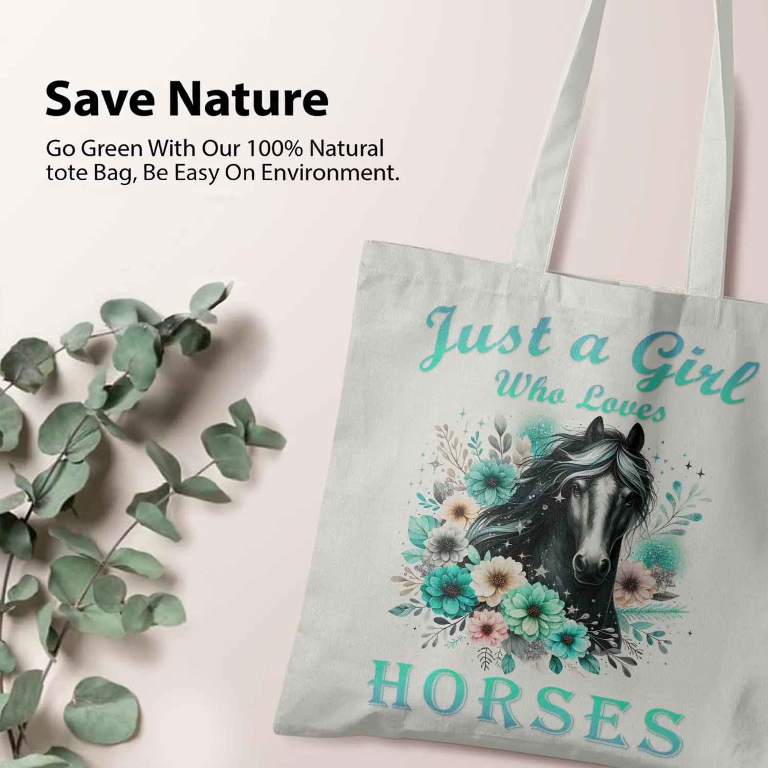 Horse Canvas Tote Bag - Horse Lover Gift, Canvas Shoulder Bag For Women