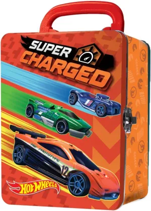 Hot Wheels 1:64 Scale Metal Car Tote Bag 18 Toy Storage and Organizer Gift for Collectors Kids Ages 3  3D HW Racing Lid Design (Cars Not Included)