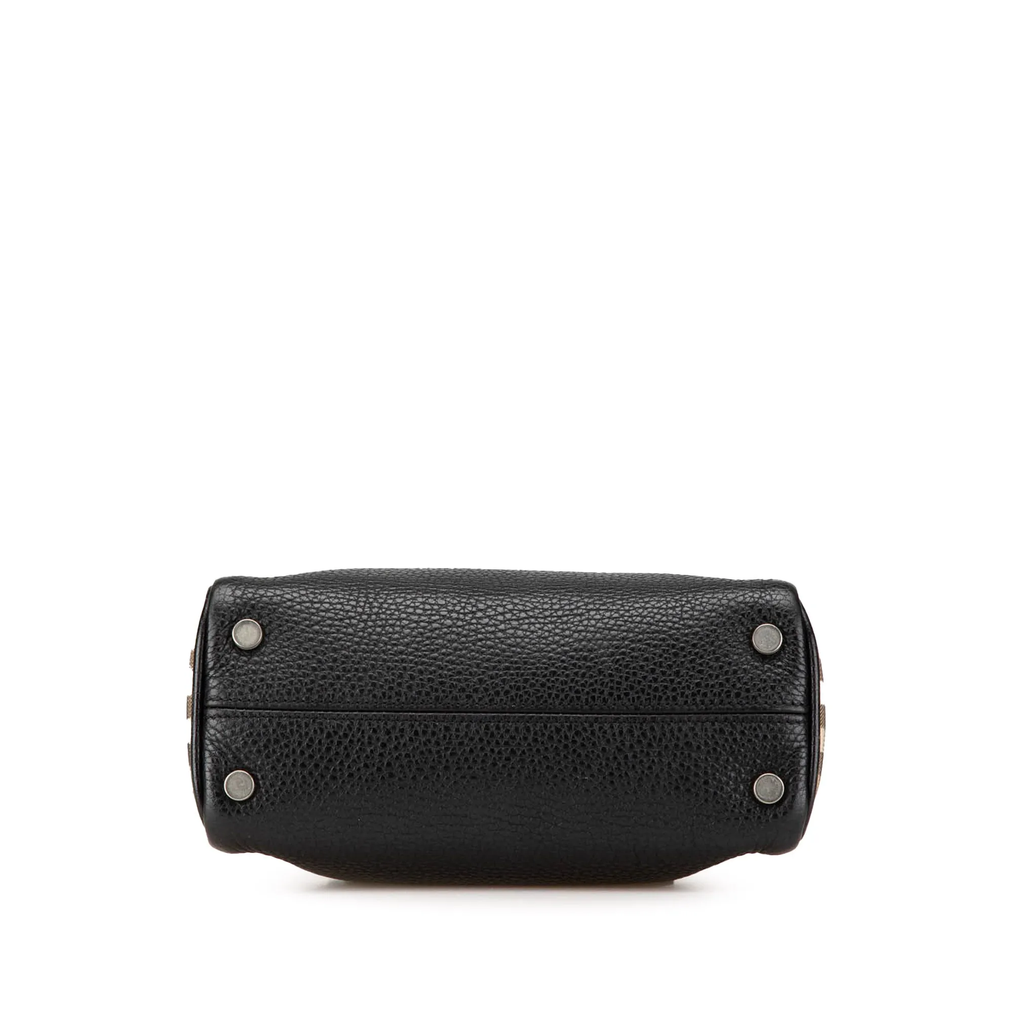 House Check Trimmed Leather Handbag