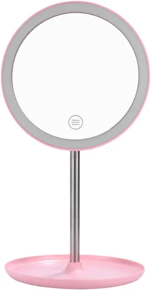 Housoutil Led Makeup Mirror Rechargeable Smart Cosmetic Mirror Design High Definition Non- Base for Easy Storage for Home and Travel Use