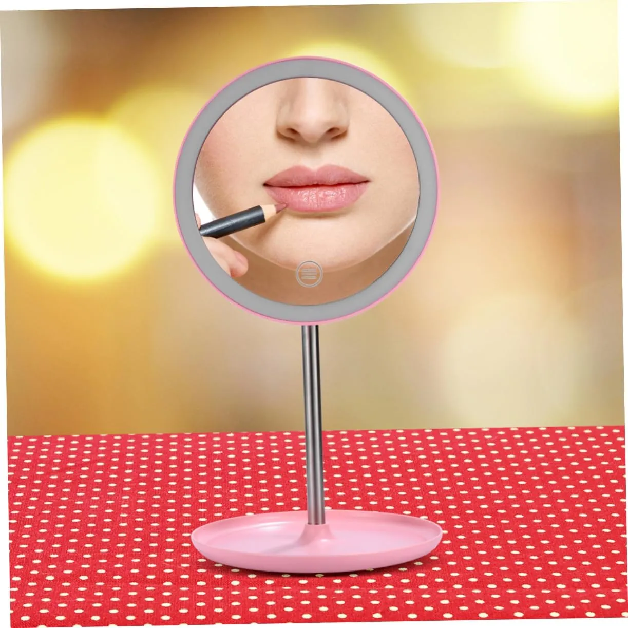 Housoutil Led Makeup Mirror Rechargeable Smart Cosmetic Mirror Design High Definition Non- Base for Easy Storage for Home and Travel Use
