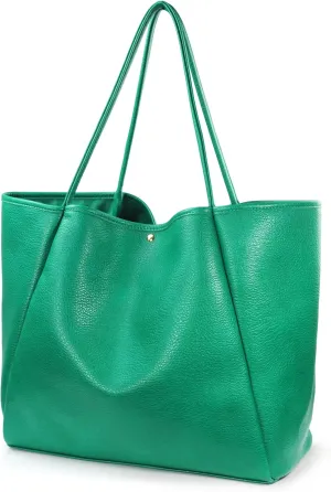 HOXIS Oversize Pu Leather Tote Women Weekender Bag Shopper Handbag Travel Purse