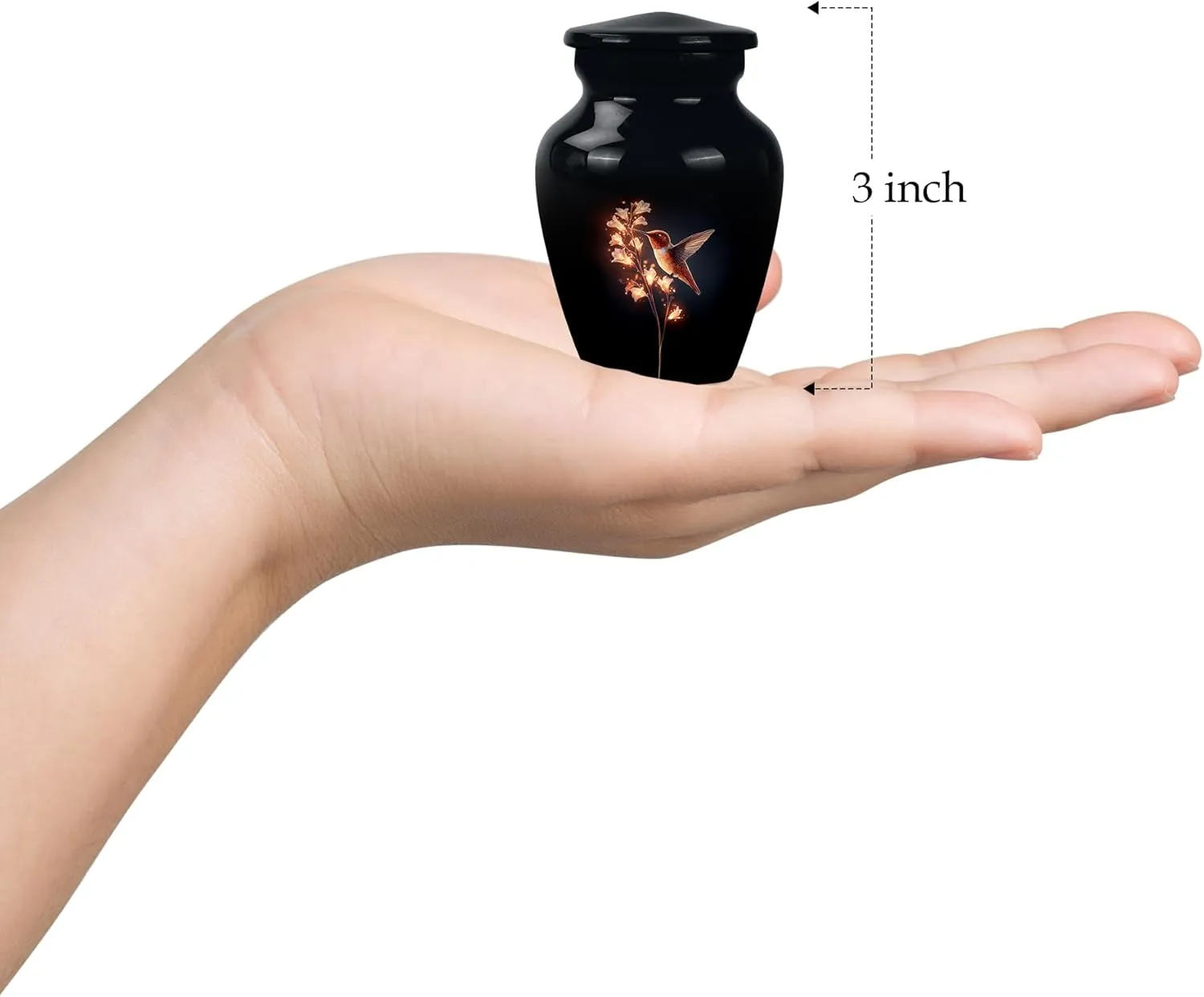 Humming Bird Cremation Urns for Human Ashes Men and Women - Flowers Large Ash Urn for Remains - Small Cremains Urn for Husband and Wife - Funeral Gifts for Mom and Dad 3 inch