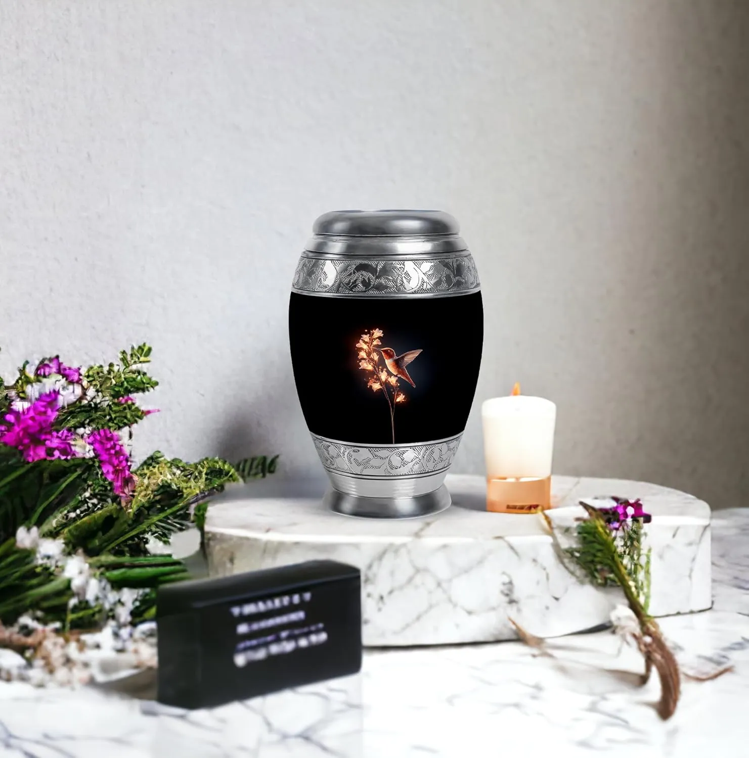 Humming Bird Small Urns for Adults Ashes - Flowers Mini Cremation Urns for Men and Women - Funeral Urn for Daughter and Son Keepsake - Memorial Gift for Loss of Dad 3 Inch