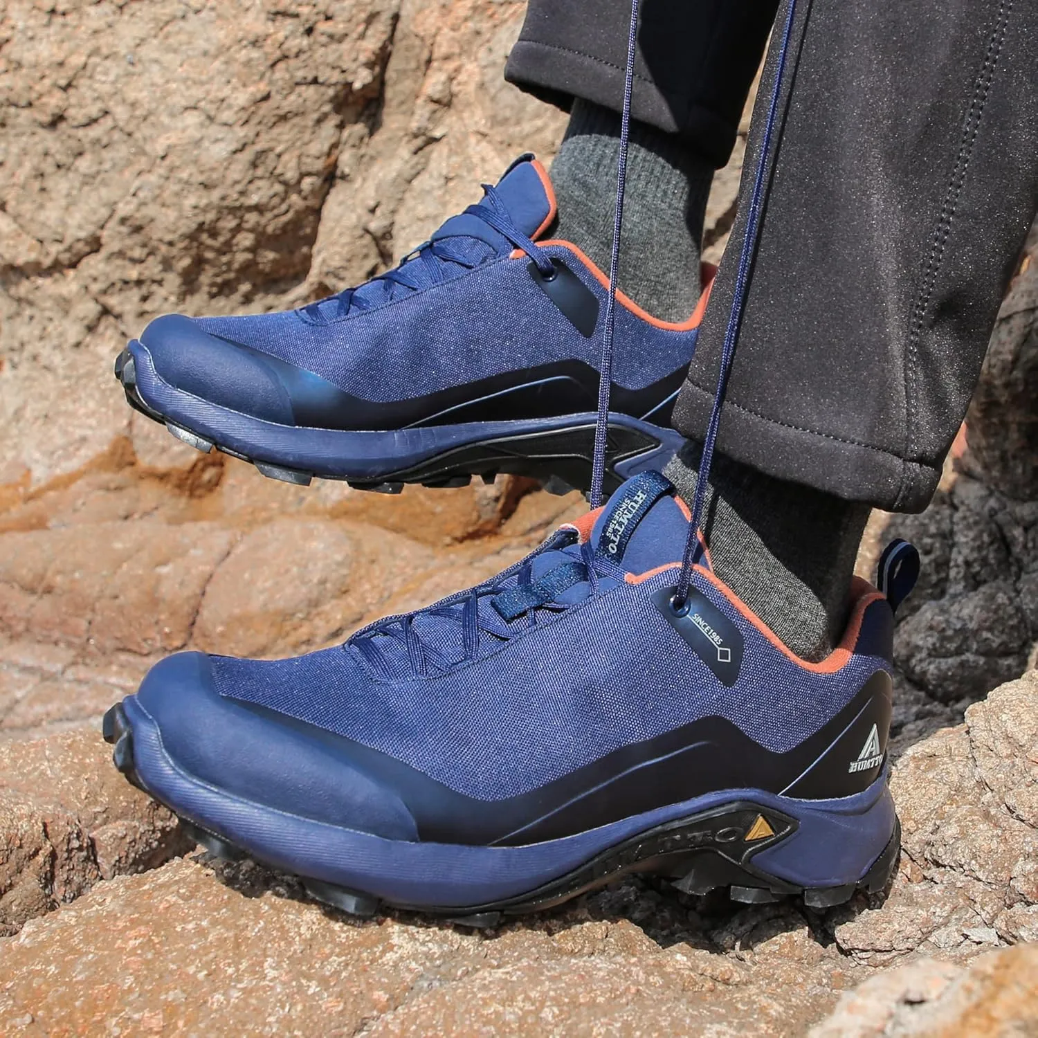 HUMTTO Men's All-Terrain Waterproof Hiking Shoes Lightweight Breathable Trekking Anti Slip Outdoor Trails Shoes