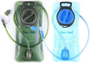 Hydration Bladder 2 Liter/70 oz(2 Pack) - Water Bladder Pack of 2(1 Piece Blue 1 Piece ArmyGreen) - BPA Free Hydration Pack Replacement