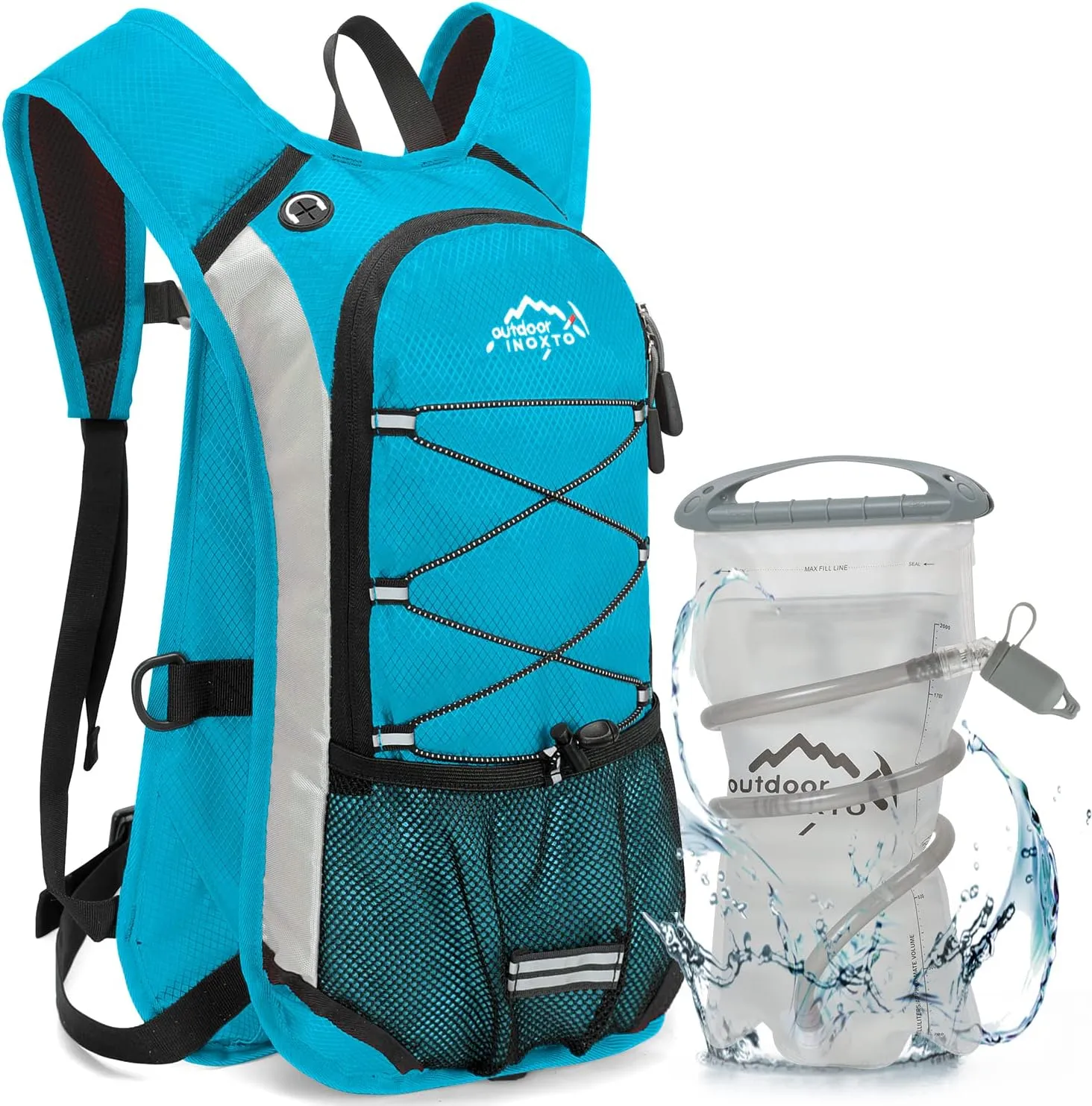 Hydration Pack Backpack, Lightweight Water Backpack with 2L Leakproof Hydration Bladder Daypack for Men Women,Running Hydration Vest for Outdoor Trail