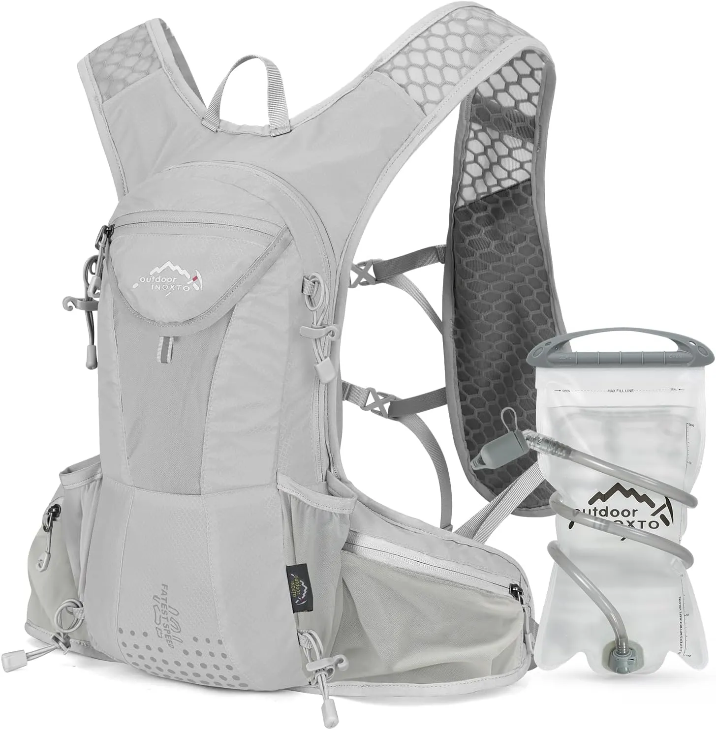 Hydration Pack Backpack, Lightweight Water Backpack with 2L Leakproof Hydration Bladder Daypack for Men Women,Running Hydration Vest for Outdoor Trail