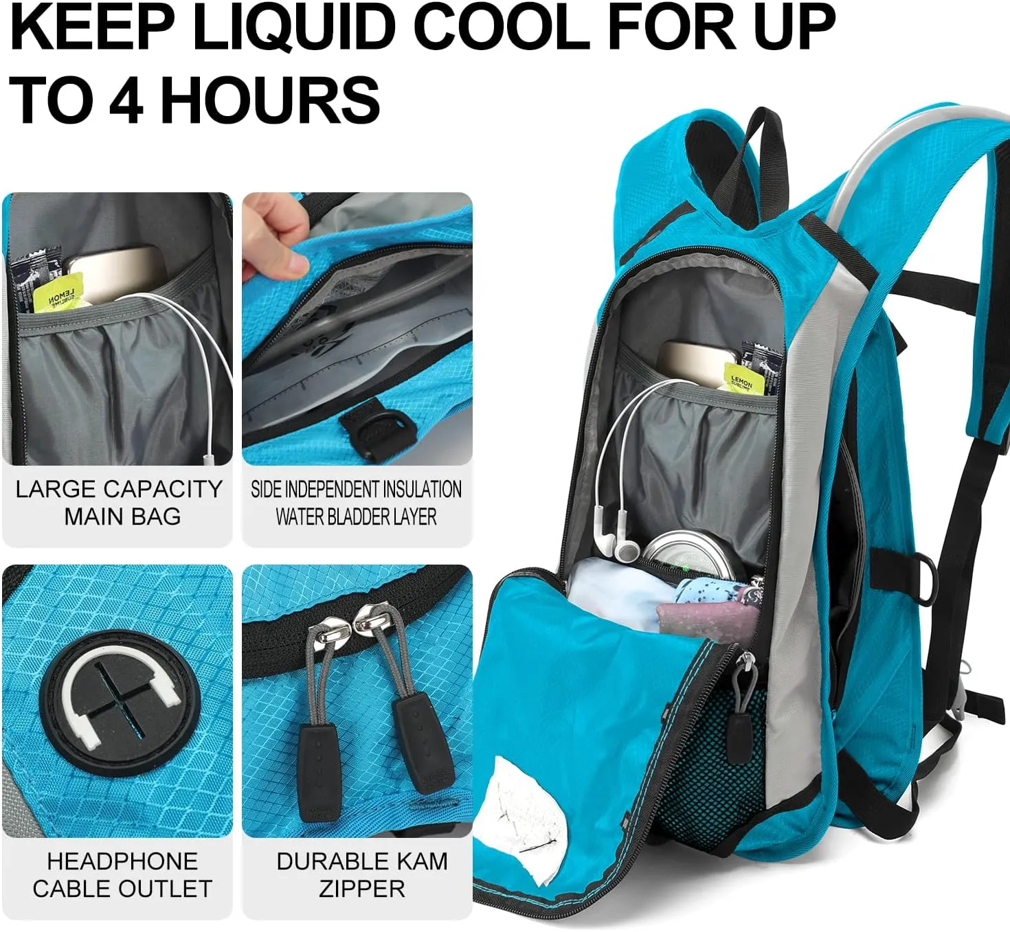 Hydration Pack Backpack, Lightweight Water Backpack with 2L Leakproof Hydration Bladder Daypack for Men Women,Running Hydration Vest for Outdoor Trail