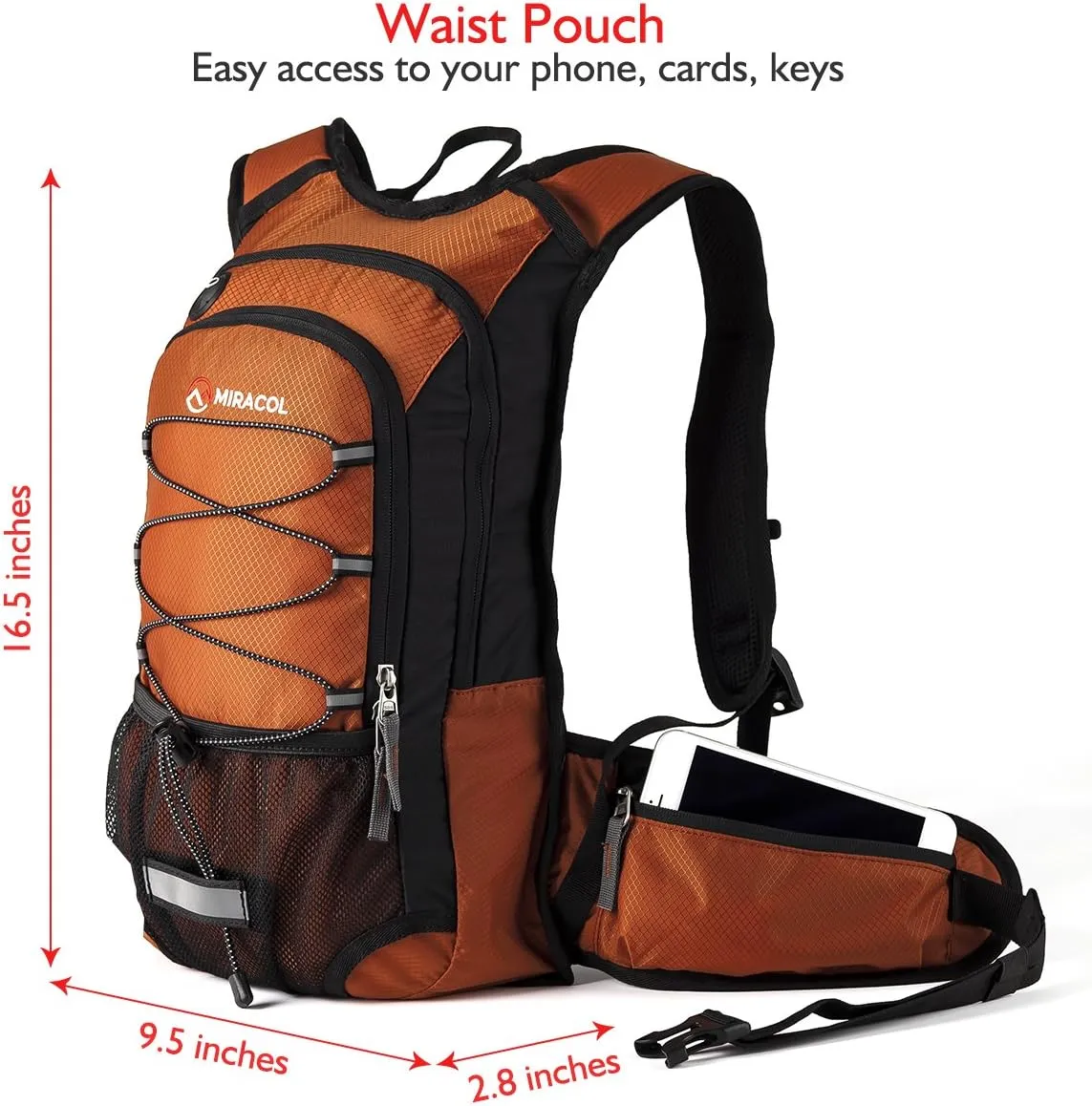 Hydration Pack Hiking Water Backpack - Miracol Insulated Water Bag with 2L Bladder
