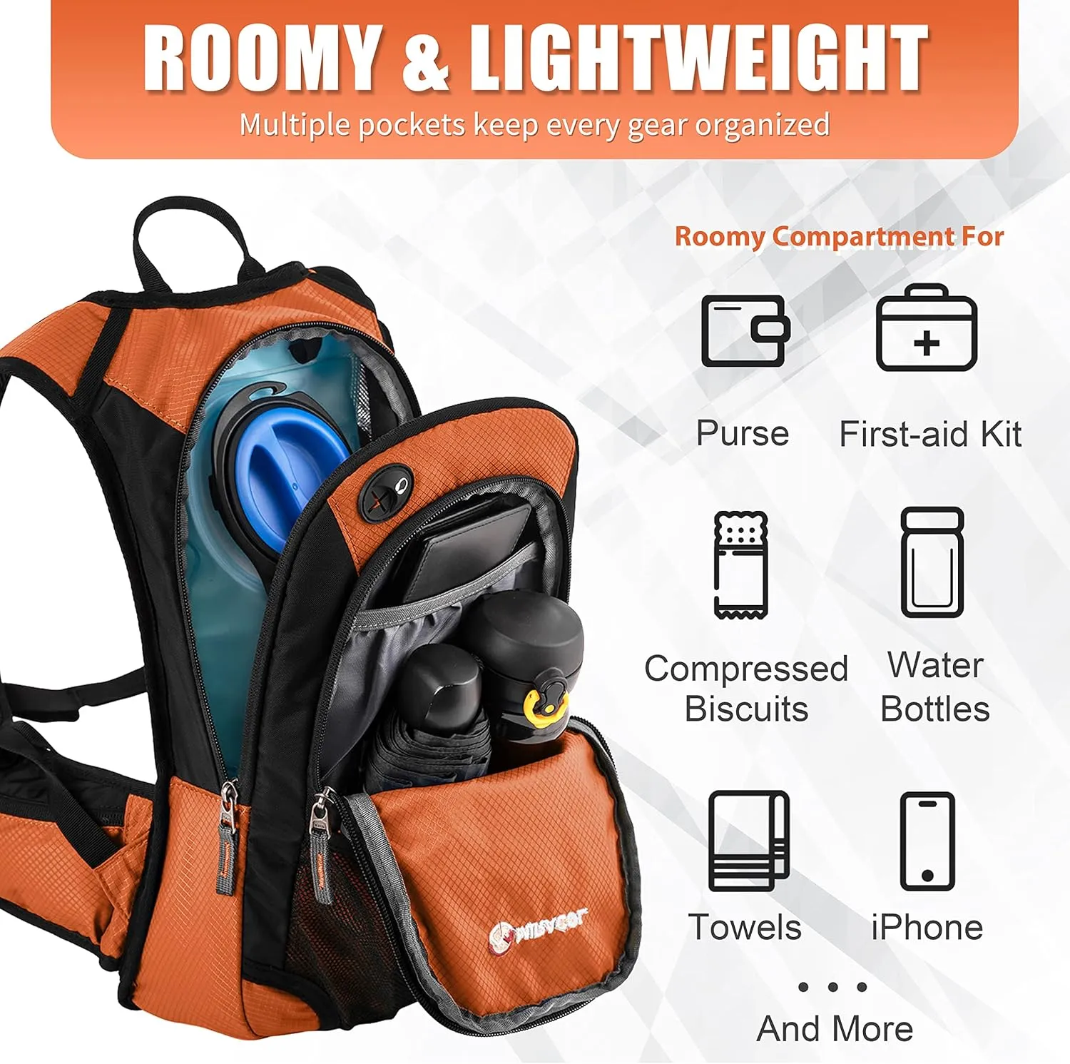 Hydration Pack Hiking Water Backpack - Miracol Insulated Water Bag with 2L Bladder