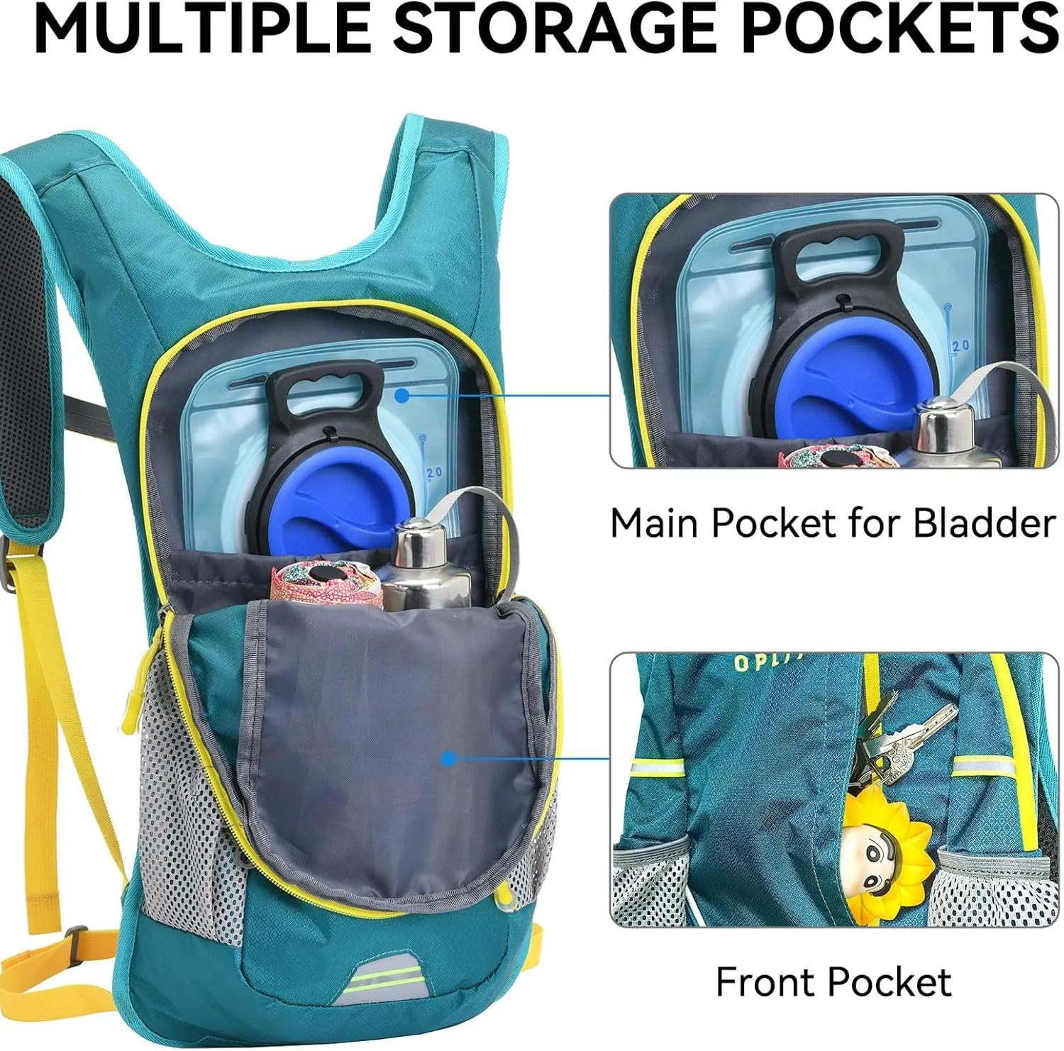 Hydration Pack,Hydration Backpack with 2L Hydration Bladder Lightweight Running Water Backpack for Women Men