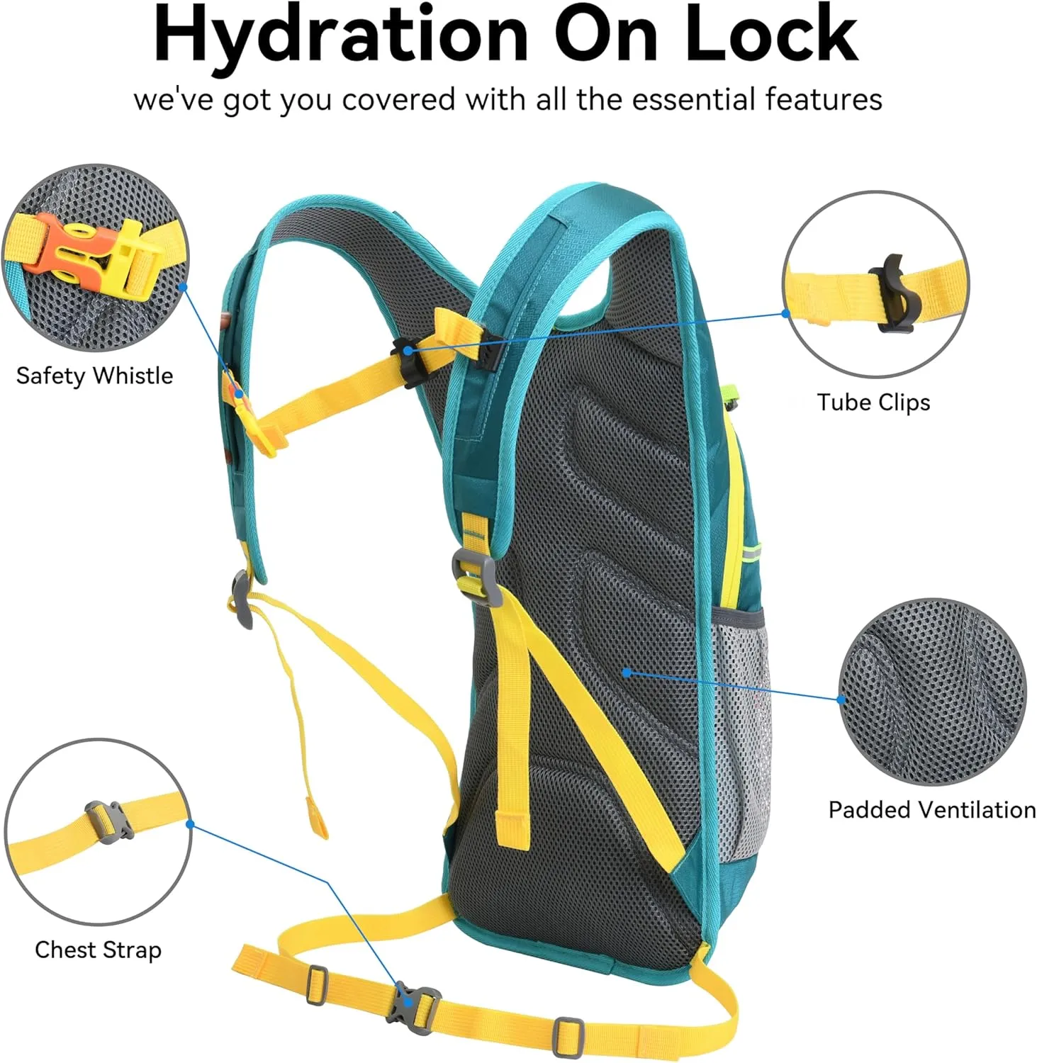 Hydration Pack,Hydration Backpack with 2L Hydration Bladder Lightweight Running Water Backpack for Women Men