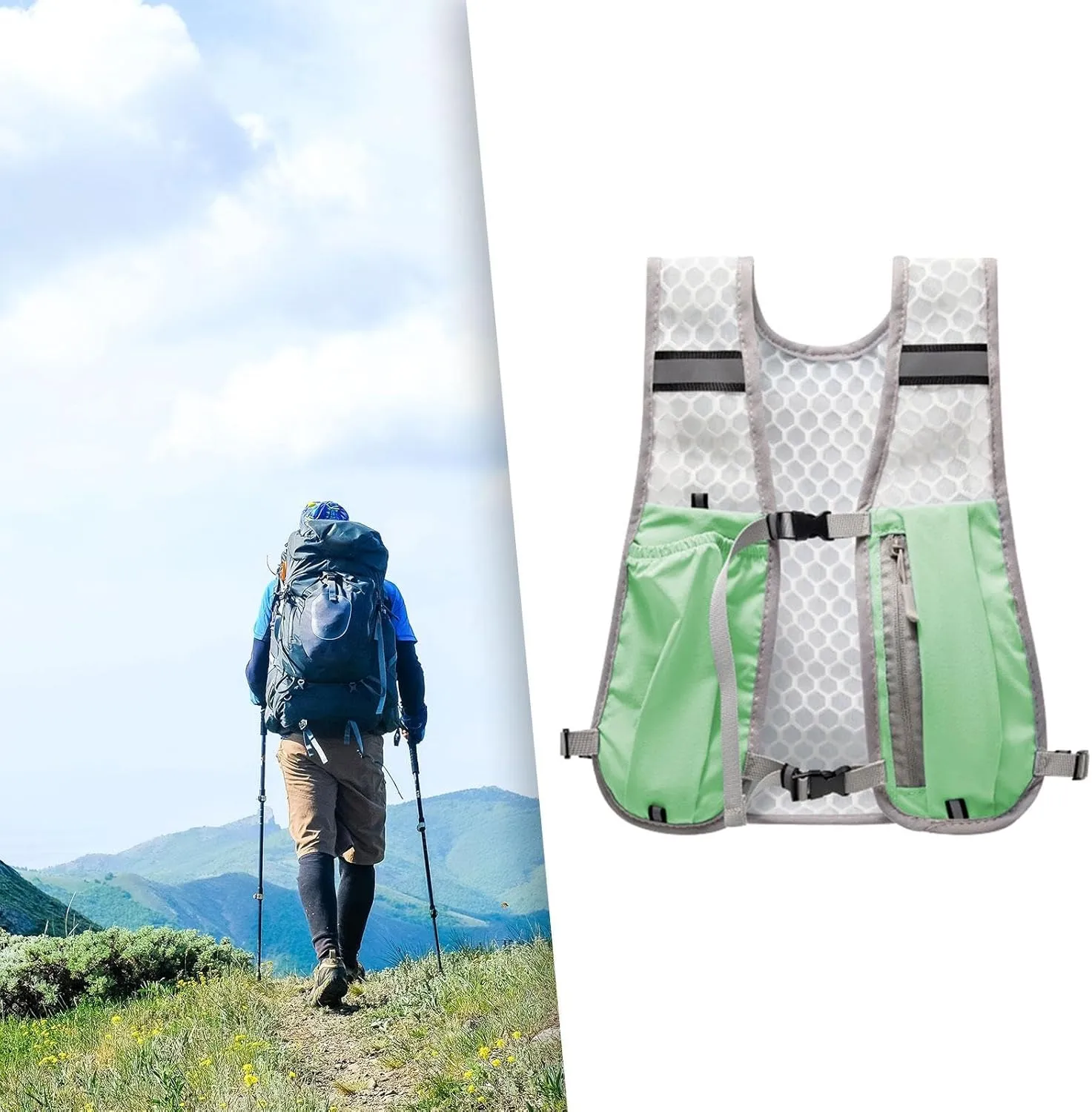 Hydration Vest Pack Sport Bag Adjustable Buckle Daypack Water Pack Running Backpack for Mountaineering Cycling Race Camping