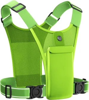 Hydration Vest with Mesh Back and Pocket, Adjustable Straps (Green, M)