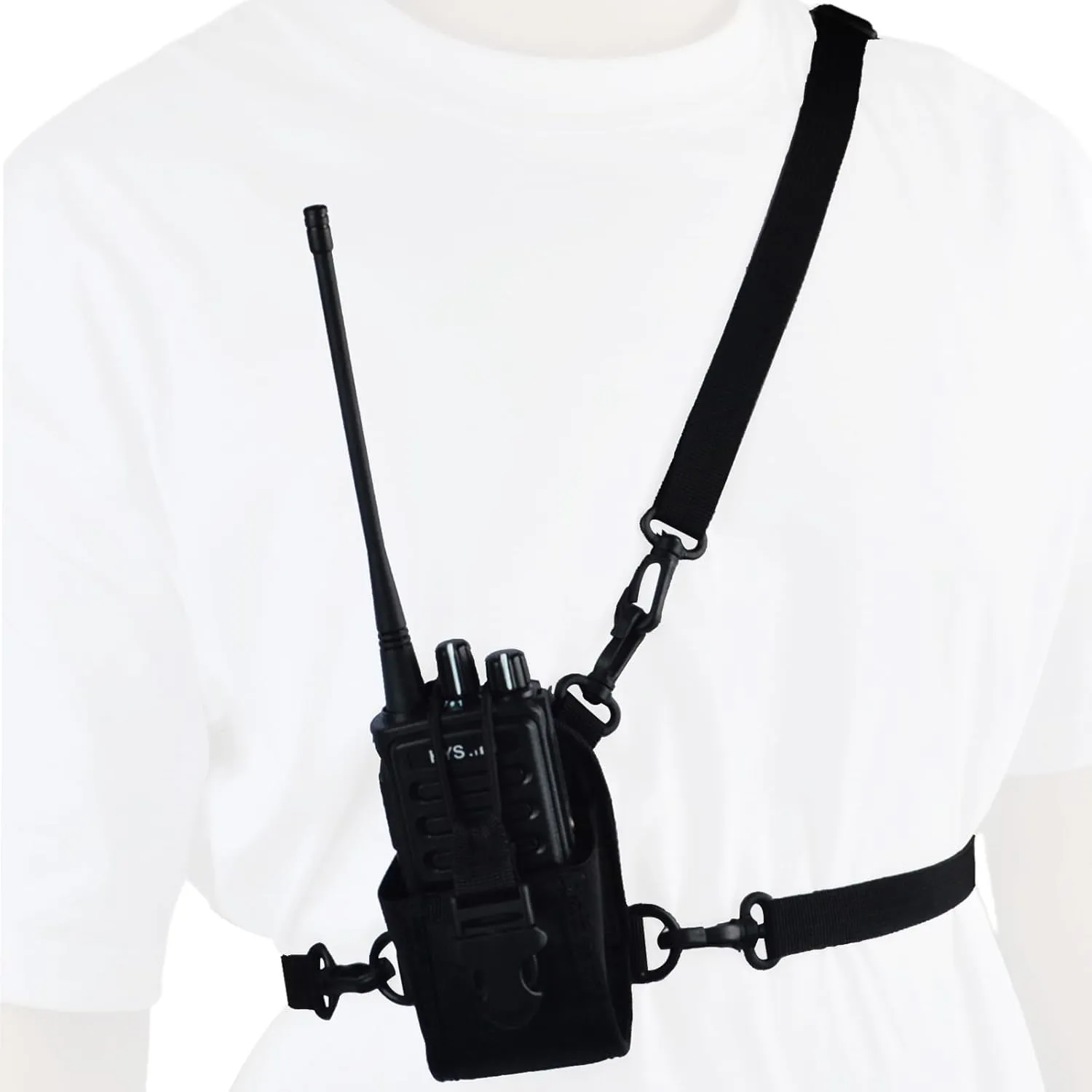 HYS Amateur Radio HT/Two Way Radio Nylon Cases, Tactical Radio Pouch/Holster, Worn on a Belt/Shoulder Strap Radio Holster for Midland Walkie Talkie Motorola Talkabout/GP88/GP328/GP328PLUS Radio