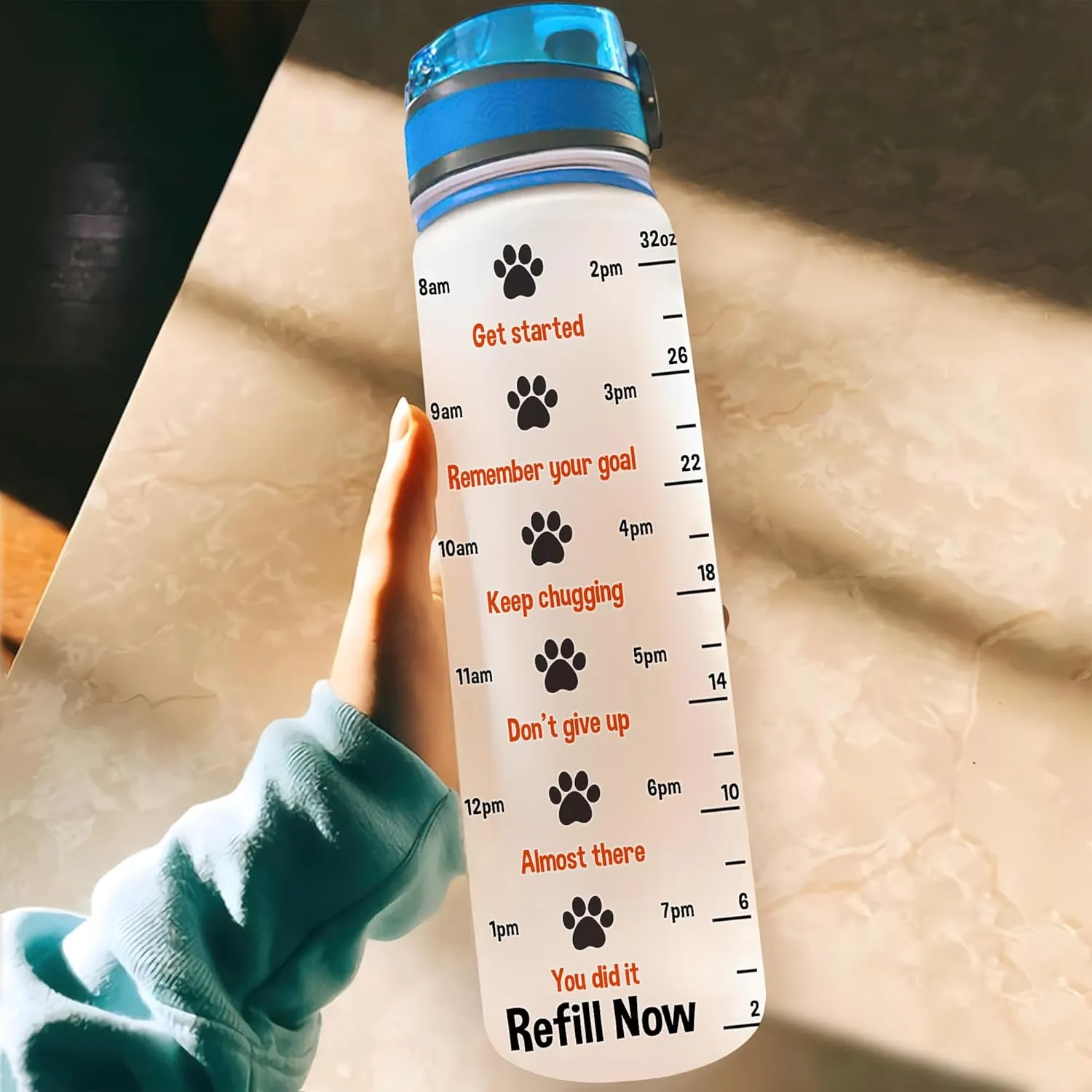 Hyturtle Personalized Black Cat Water Bottle - 32oz Motivational Water Bottle with Leak-Proof Lid & Time Marker - Custom Name Gift for Black Cat Lovers, Women, Girls - Birthday & Christmas Gift