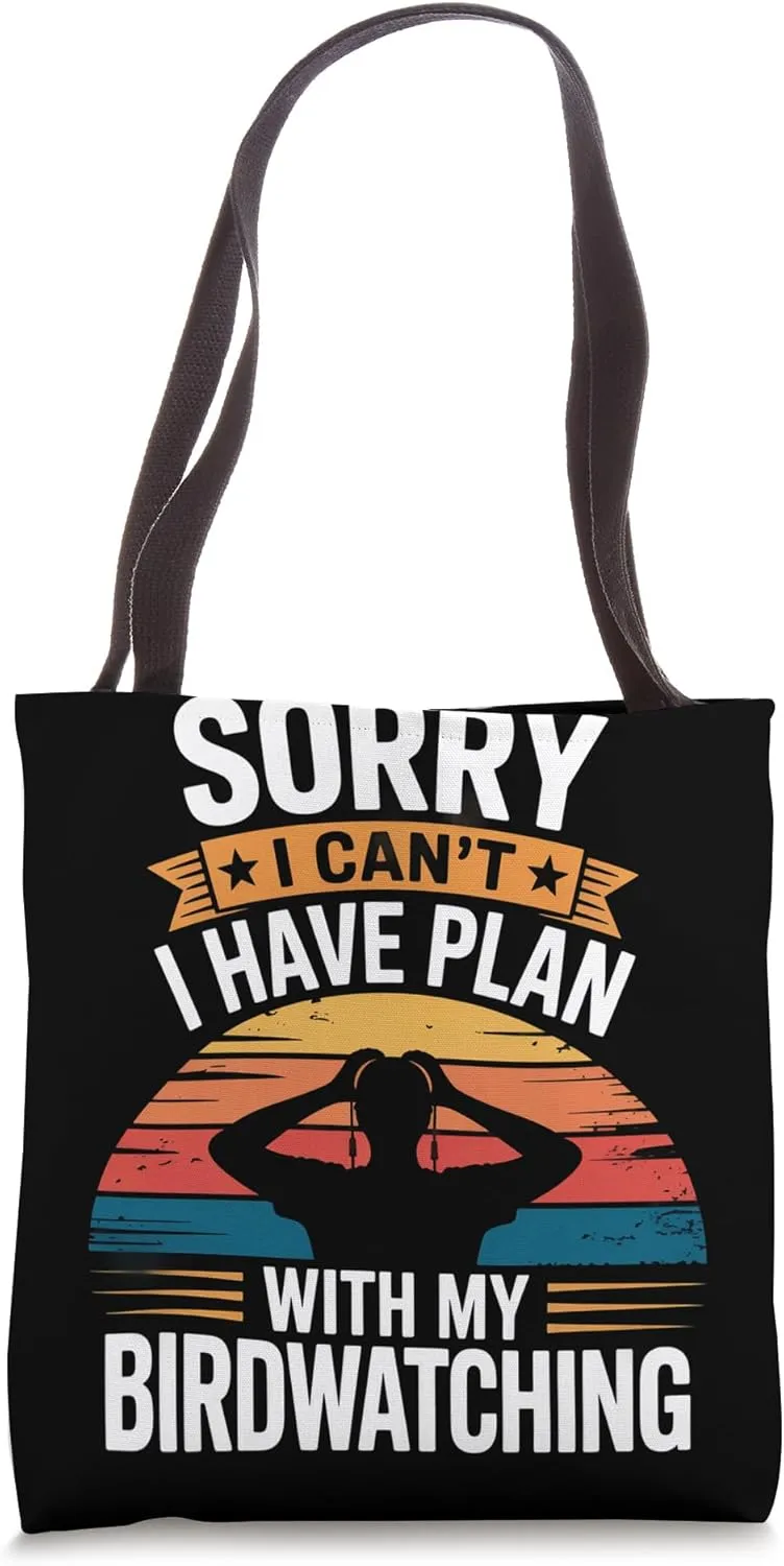 I Have Plan With My Birding Birdwatcher Retro Tote Bag