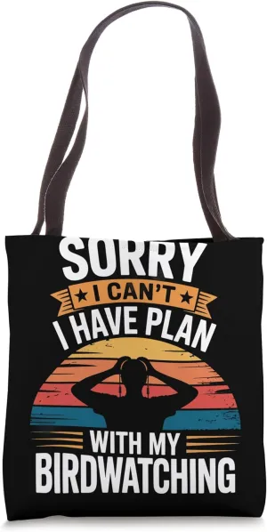 I Have Plan With My Birding Birdwatcher Retro Tote Bag