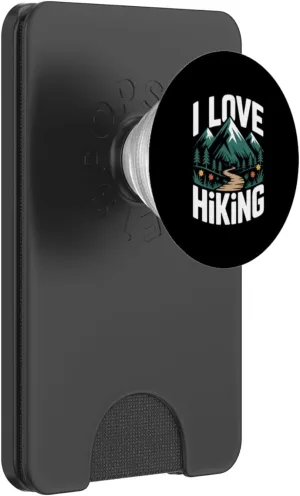 I Love Hiking Mountain Trail Forest PopSockets PopWallet for MagSafe