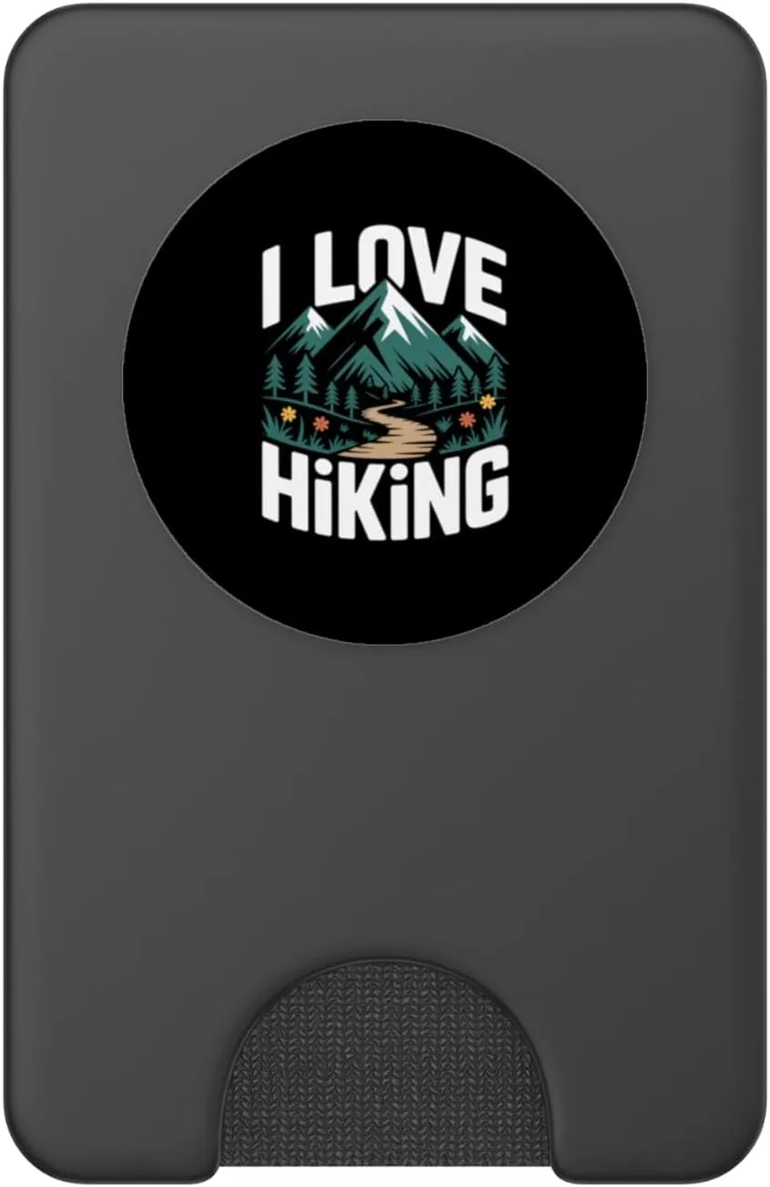 I Love Hiking Mountain Trail Forest PopSockets PopWallet for MagSafe