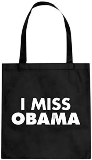 I Miss Obama Black Canvas Tote Bag