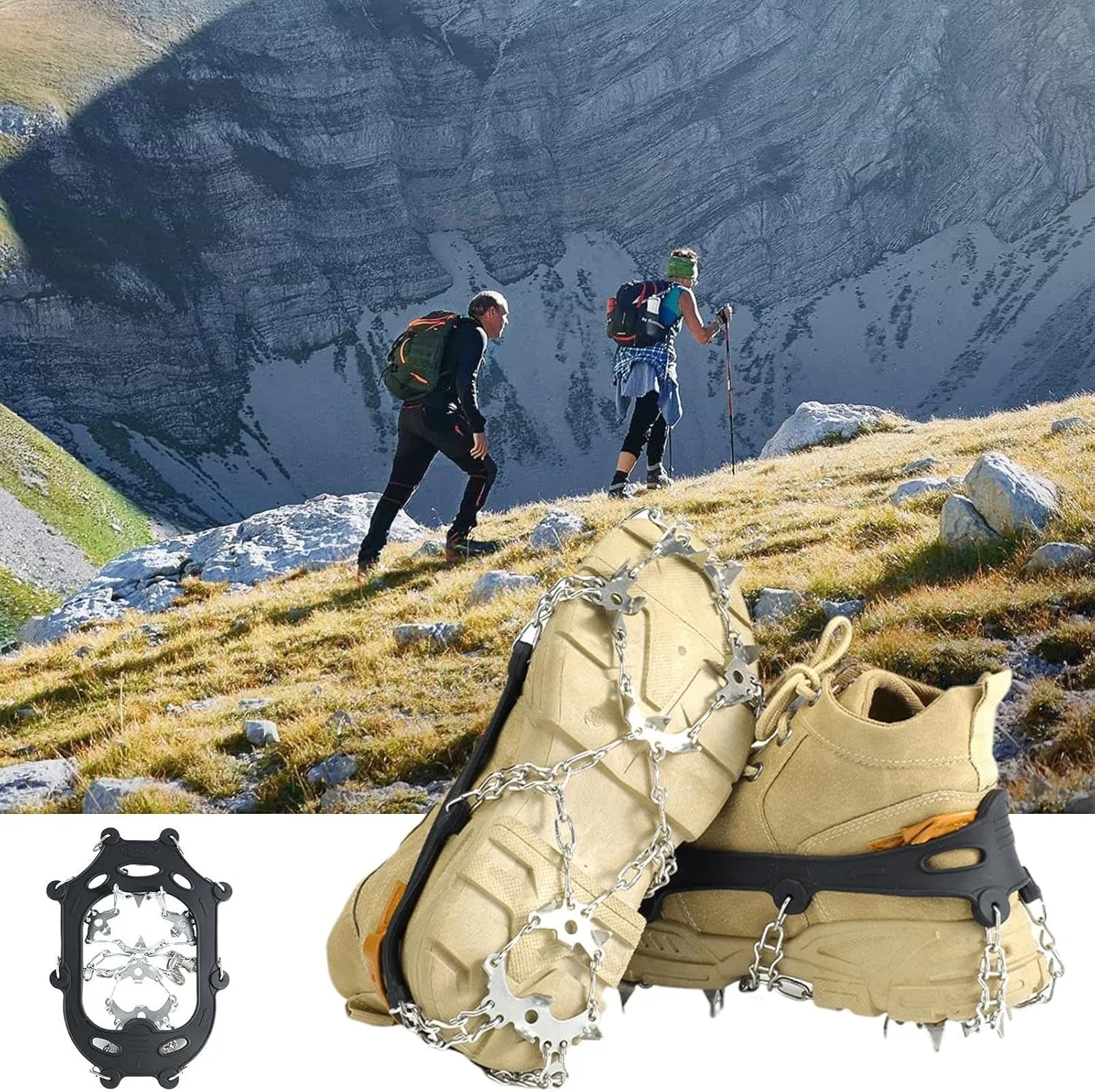 Ice and Snow Shoe Grips,Ice Shoe Grippers | Snow Boot Covers Shoe Nails Hiking Nails,Winter Outdoor Sports Supplies