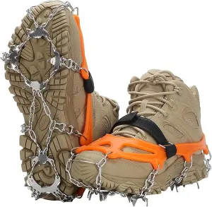 Ice Grip Stainless Steels Ice Grippers Spikes Outdoor 18/19 Tooth Ice Claw Spikes Chain Ice Grasping Skiing Claw