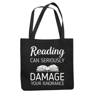 Ignorance Busting Reader for Book Lovers Navy Black Multicolor Canvas Tote Bag