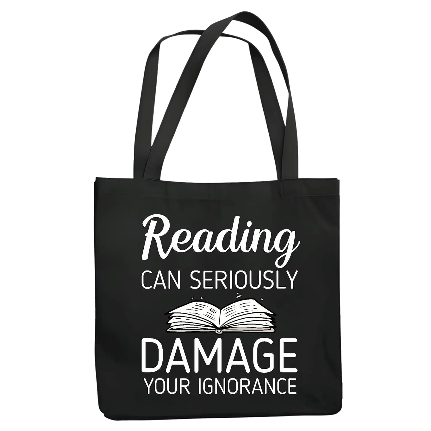 Ignorance Busting Reader for Book Lovers Navy Black Multicolor Canvas Tote Bag
