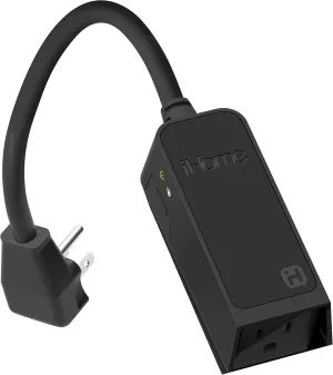 iHome iSP100 Wifi Outdoor Smart Plug, Water Resistant Featuring Alexa, Google Assistant and Siri Voice Control OPEN BOX