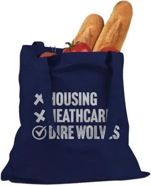 Indica Plateau Housing Healthcare Dire Wolves Cotton Canvas Tote Bag