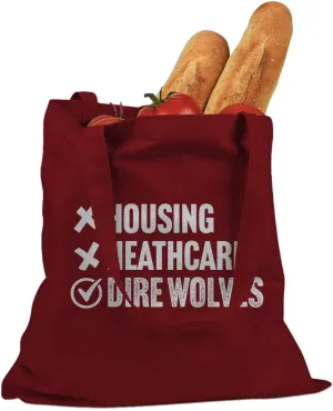 Indica Plateau Housing Healthcare Dire Wolves Cotton Canvas Tote Bag