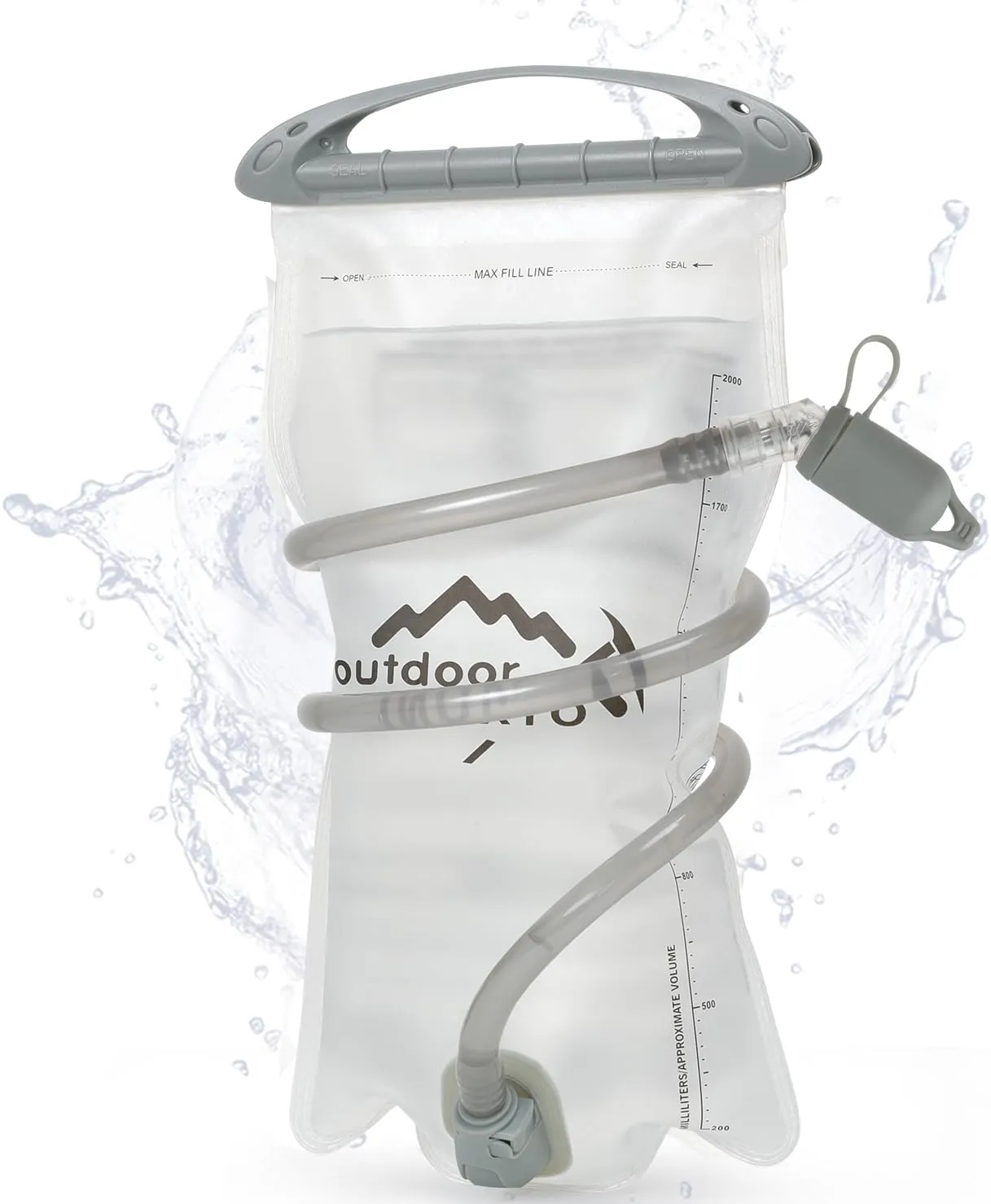 INOXTO 1.5L/2L Hydration Bladder, Water Bladder with Water Reservoir Hose Insulator & High Flow Bite Valve for Hiking Backpack, Leak Proof 1.5/2L Water Reservoir for Camping Cycling Running