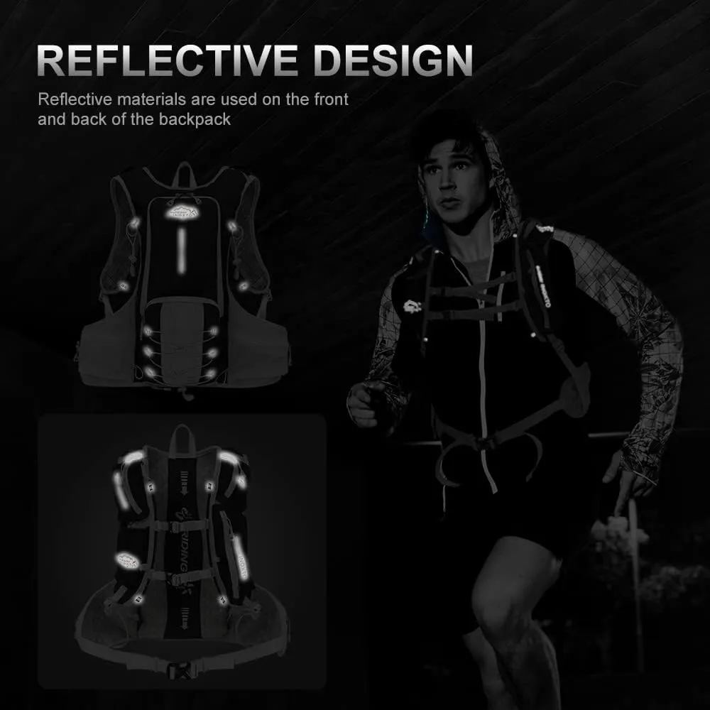 INOXTO Hydration Pack Backpack ，Water Backpack with 2L Leakproof Water Bladder, Running Hydration Vest for Man, Daypack for Cycling Motocross Climbing Trail Running