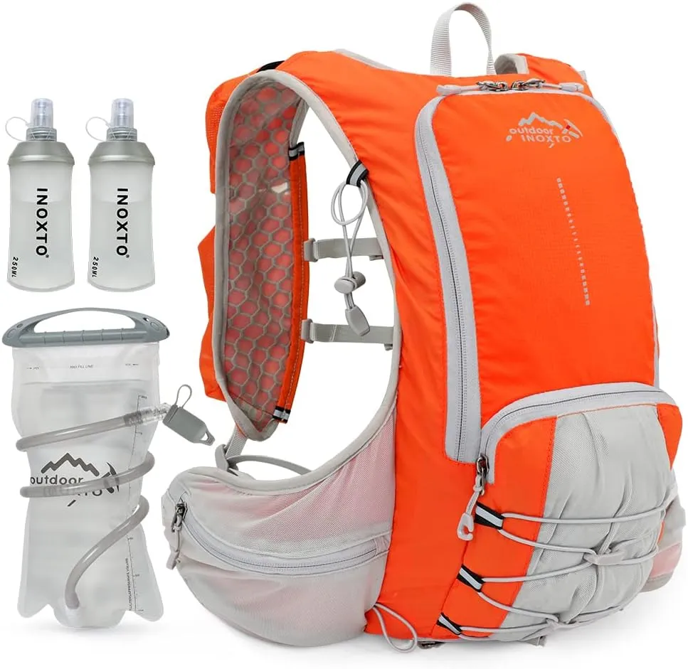 INOXTO Hydration Pack Backpack ，Water Backpack with 2L Leakproof Water Bladder, Running Hydration Vest for Man, Daypack for Cycling Motocross Climbing Trail Running
